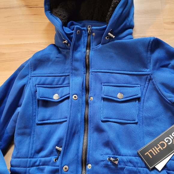 Big Chill Royal Blue Sherpa Hooded Anorak - Picture 4 of 9